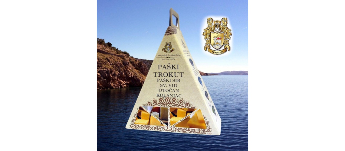 Cheese gift idea Trokut approx. 1200g real Pag cheese - Paski Sir