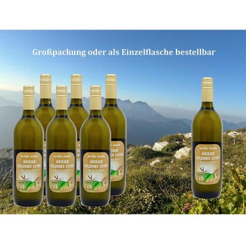 Alpen Adria Weißer Goldener Cuvée – 6 x 1 Liter Großpackung | Nachhaltiger Weißwein aus Österreich