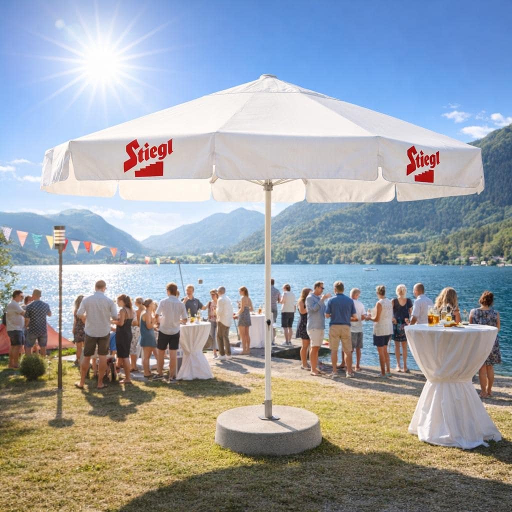 Stiegl Sonnenschirm – 4 m Durchmesser – Dein Schattenspender für unvergessliche Momente
